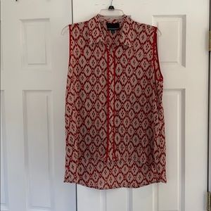 Sleeveless button down blouse